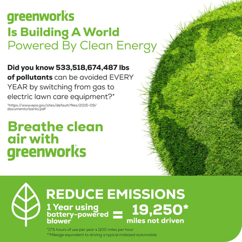 Compact storage of the Greenworks 40V axial leaf blower fits in small spaces.