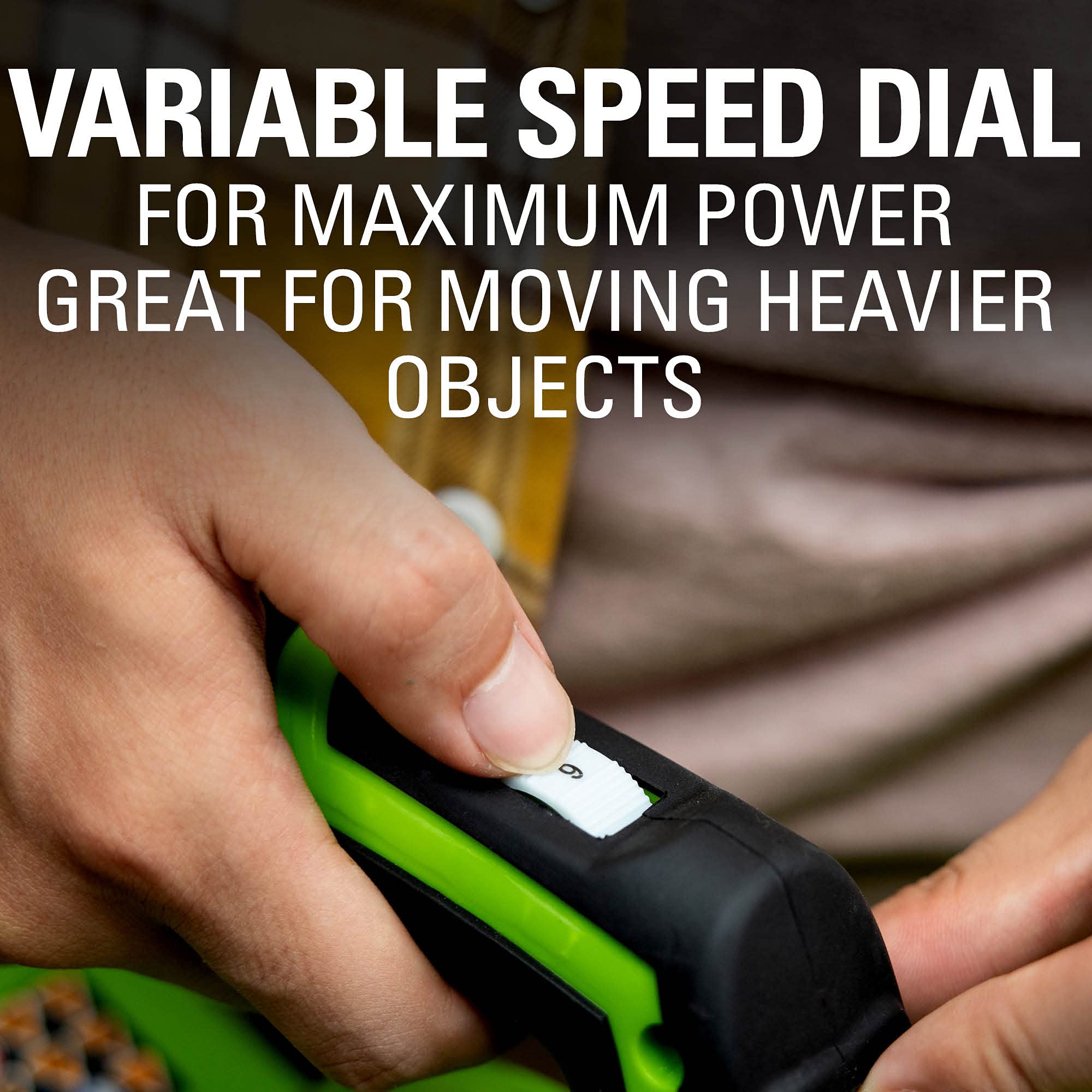 Greenworks 40V comfort grip provides ergonomic handling