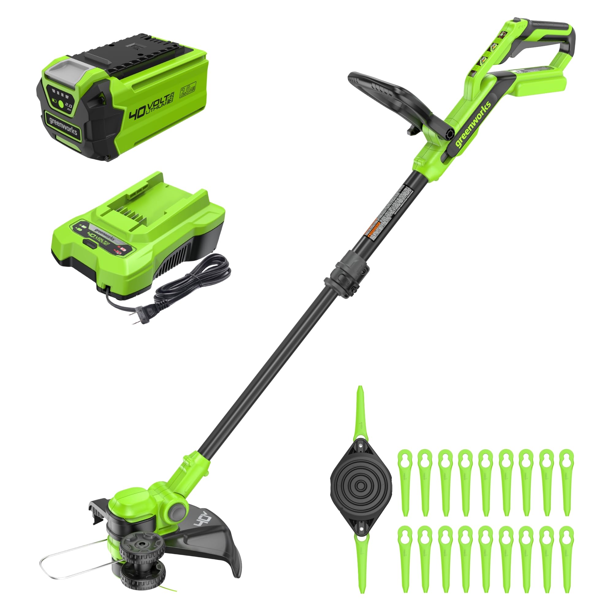 Greenworks 40V trimmer-edger in pro-conversion mode for fast transitions.