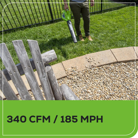 Greenworks vacuum/mulcher mode handles wet leaves and heavy clippings.
