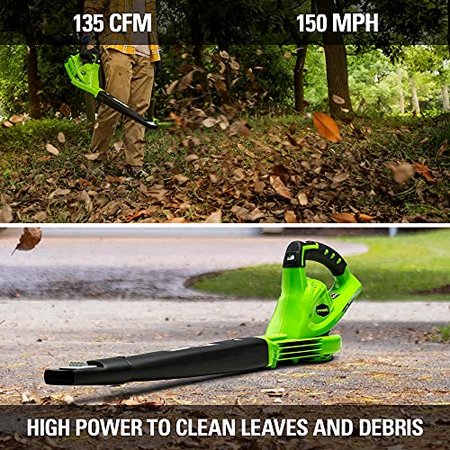 Greenworks 40V variable speed dial adjusts power for surfaces