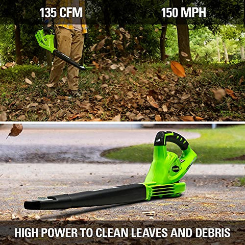 Greenworks 40V variable speed dial adjusts power for surfaces