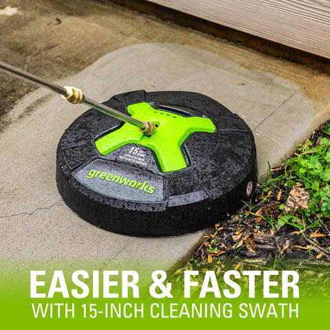 Greenworks 5210902 cleans driveways quickly on concrete surfaces.