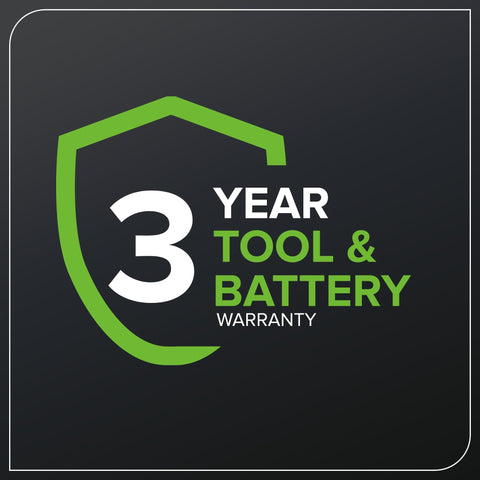 Greenworks 60+ minutes runtime with 5Ah battery for larger properties.