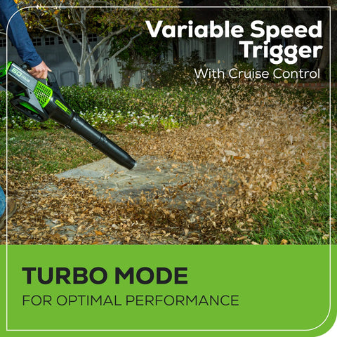 Greenworks 60V charger included for fast, ready-to-use power.