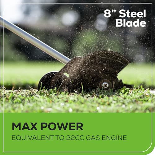 Lightweight Greenworks 60V edger designed for easy handling.