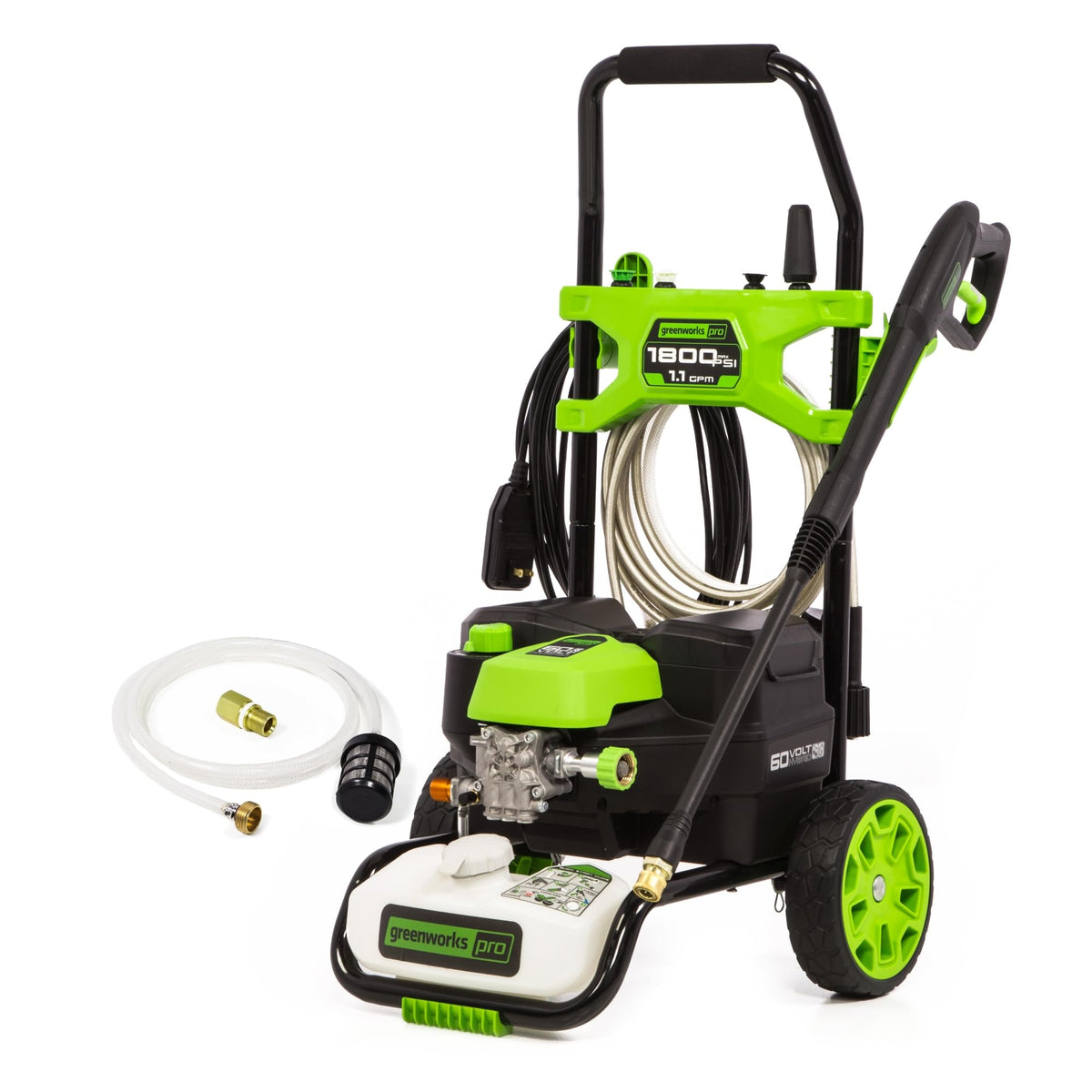 Greenworks 60V pressure washer dual battery compartment enables longer cleaning sessions