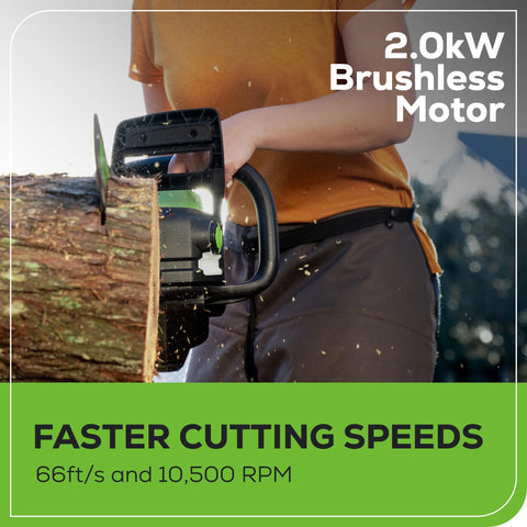 Greenworks 60V Pro 16in tool-free side chain adjustment