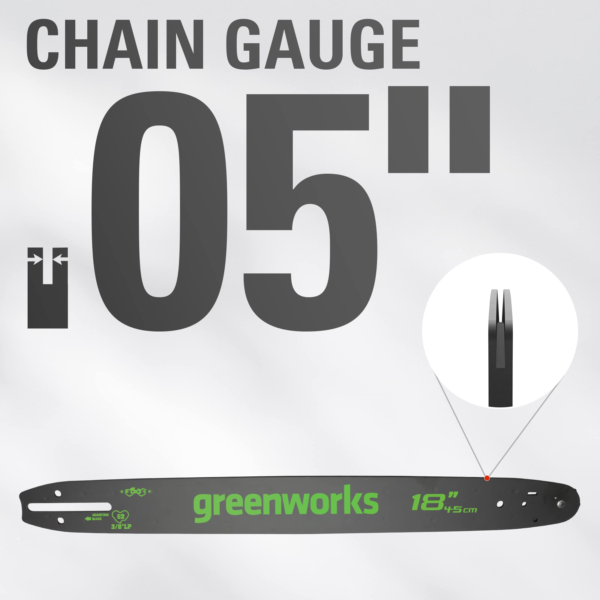 Greenworks 62 drive links bar and chain take solid compatibility.