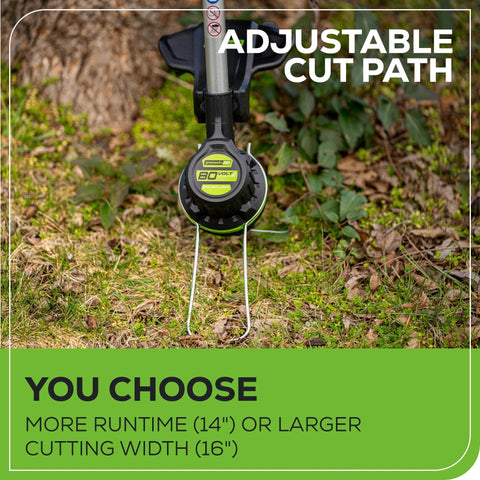 Greenworks 80V trimmer variable speed trigger for precise control