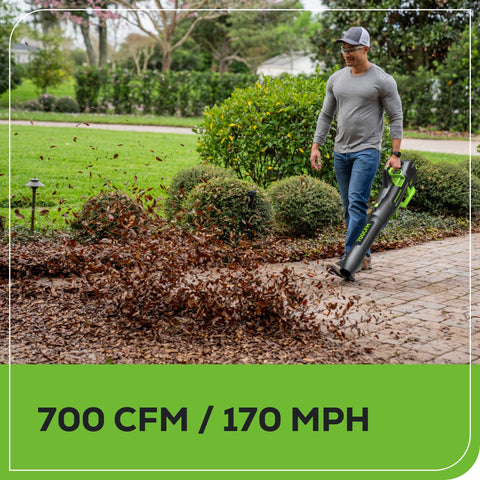 Greenworks cordless convenience for large yards without gas hassles.