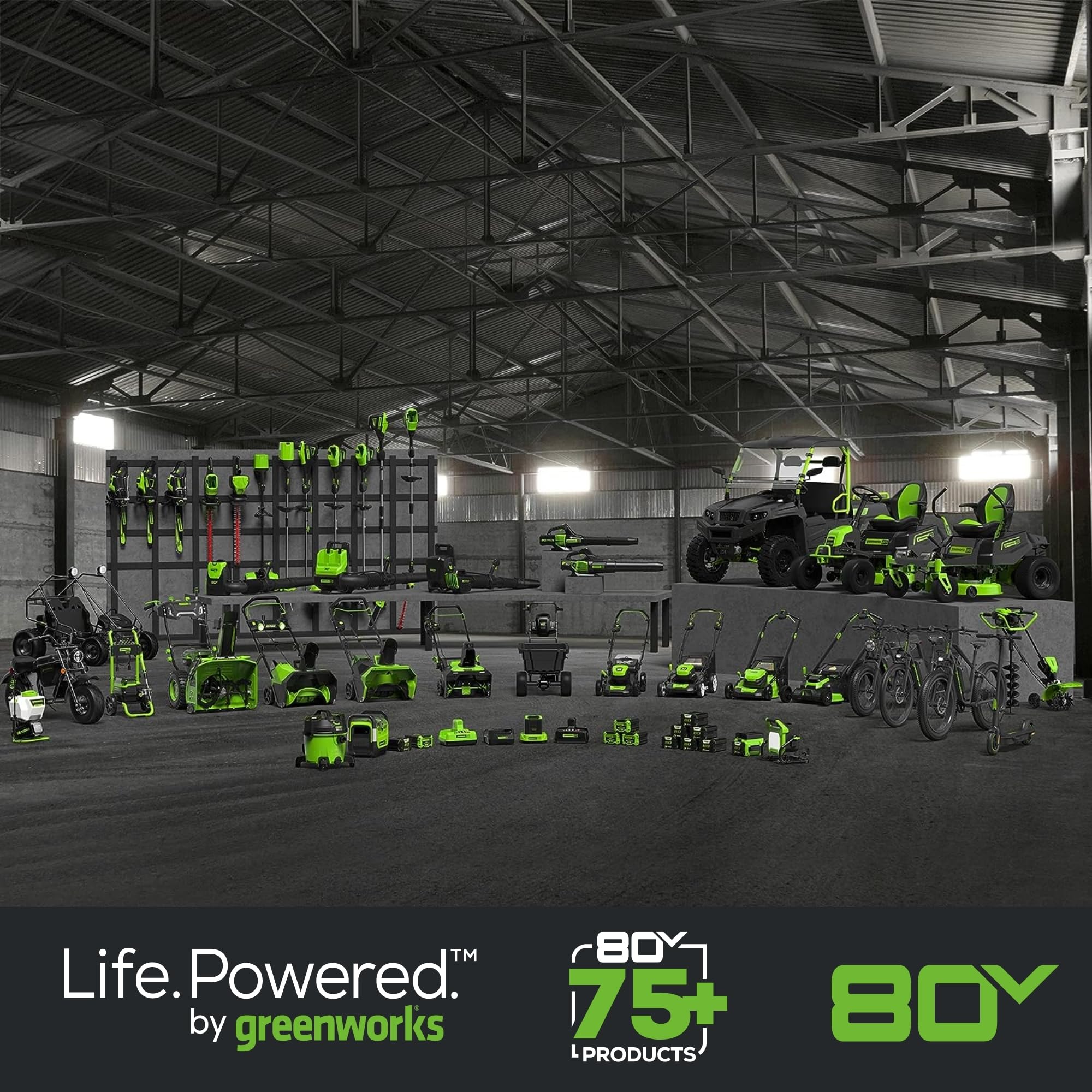 Greenworks 80V edger lightweight frame reduces fatigue during edging tasks.