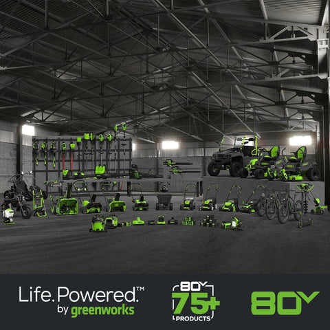 Greenworks 80V edger lightweight frame reduces fatigue during edging tasks.