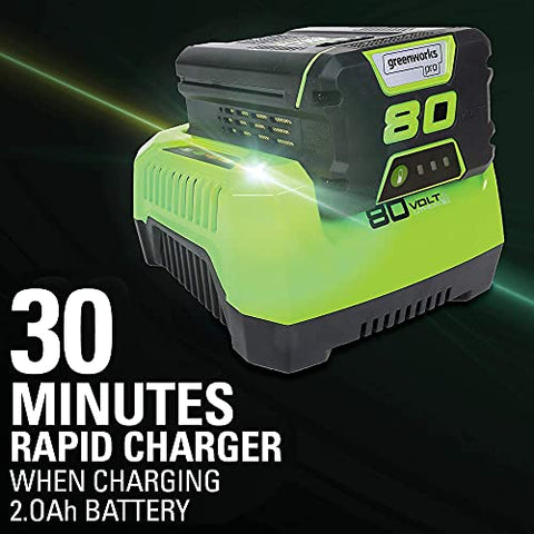 Greenworks 80V polesaw operates quietly for neighborhood pruning.