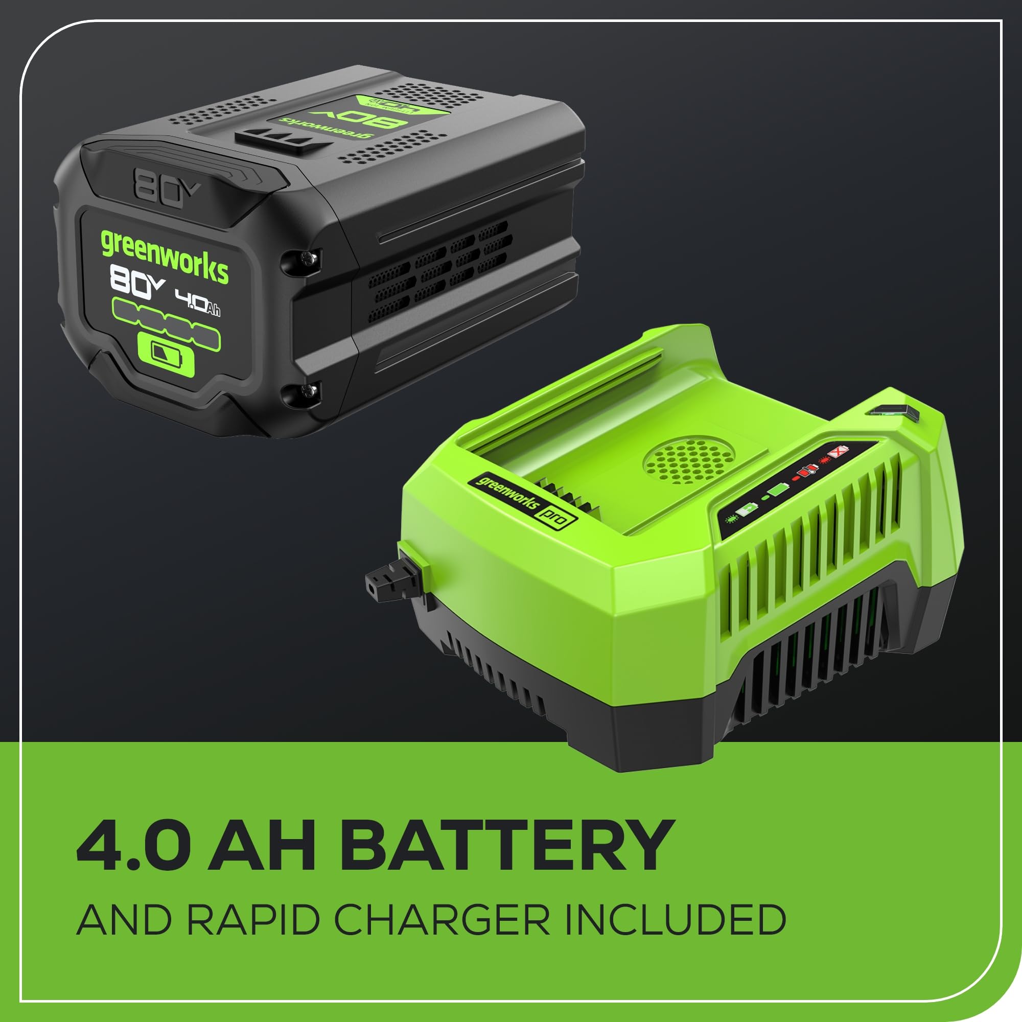 Greenworks 80V handles spring pollen quietly and efficiently.