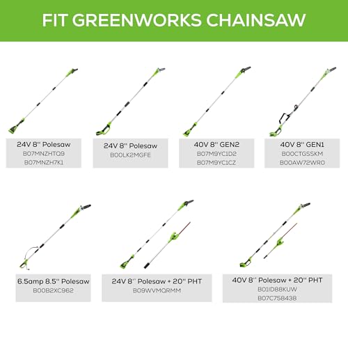 Greenworks 8inch chain with 33 drive links for reliable tension and smooth cutting