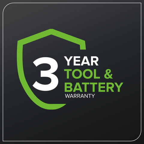 Greenworks anti-vibration technology minimizes arm fatigue while trimming.