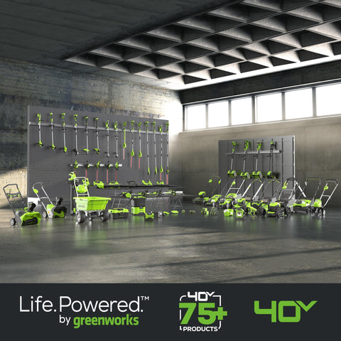 Greenworks 2.0Ah battery powers the full 40V ecosystem for long use