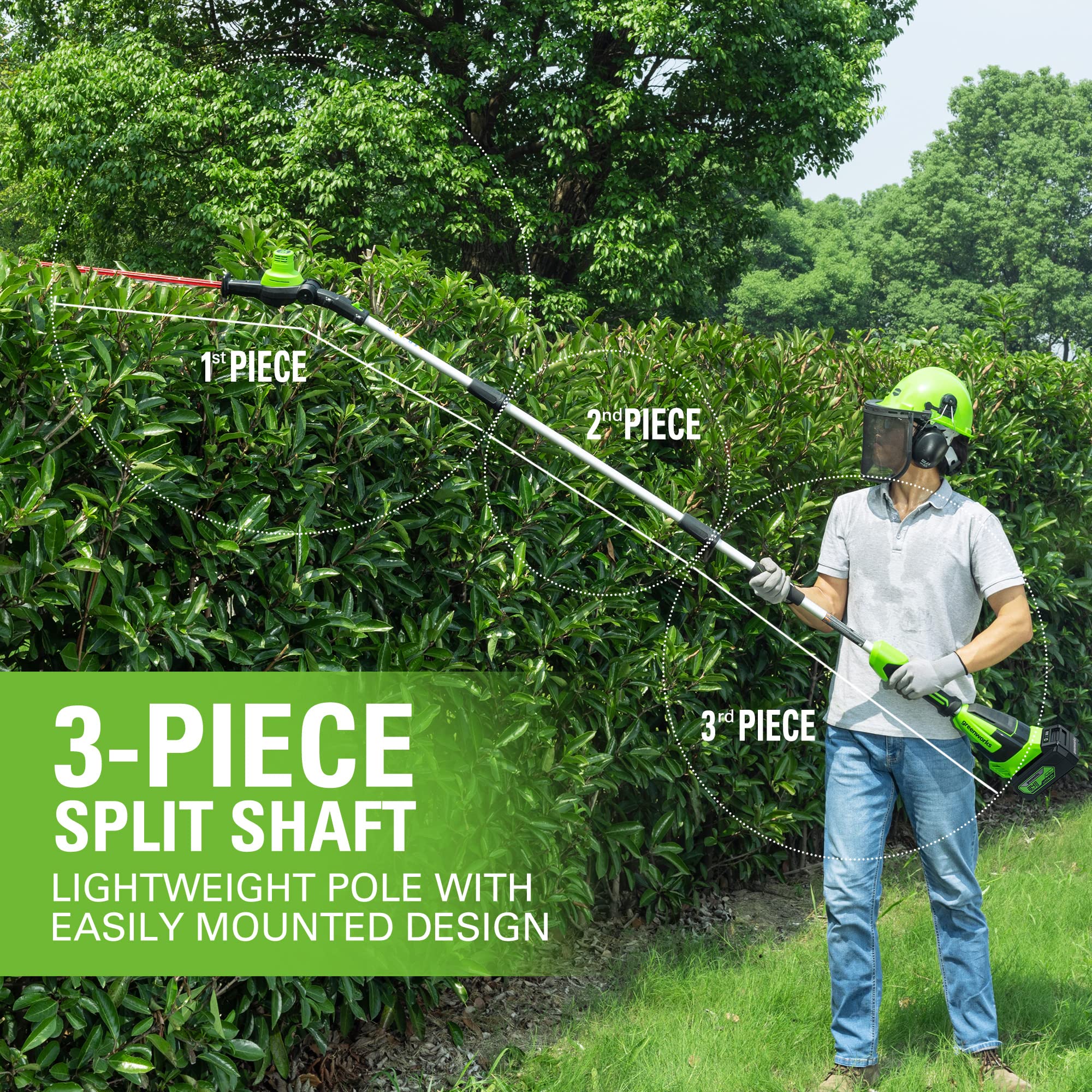 Greenworks charger included keeps your tools ready with quick recharges.