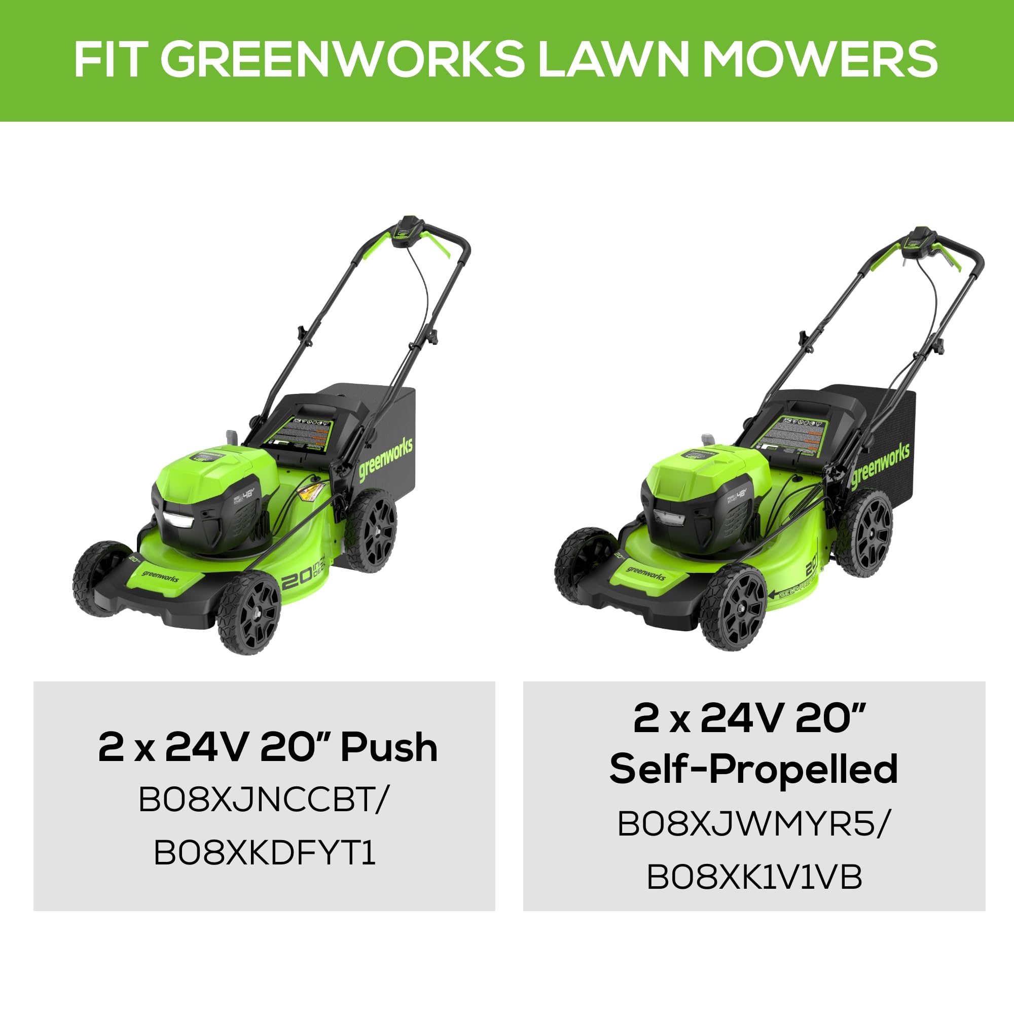 GreenWorks blade compatible with MO48L4210 mowers for easy fit.