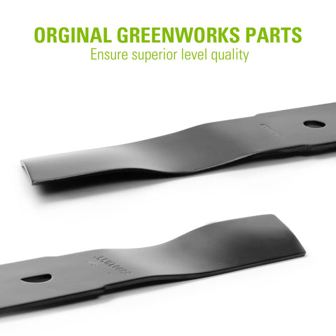 Greenworks blade on mower demonstrates efficient cutting in lush grass.