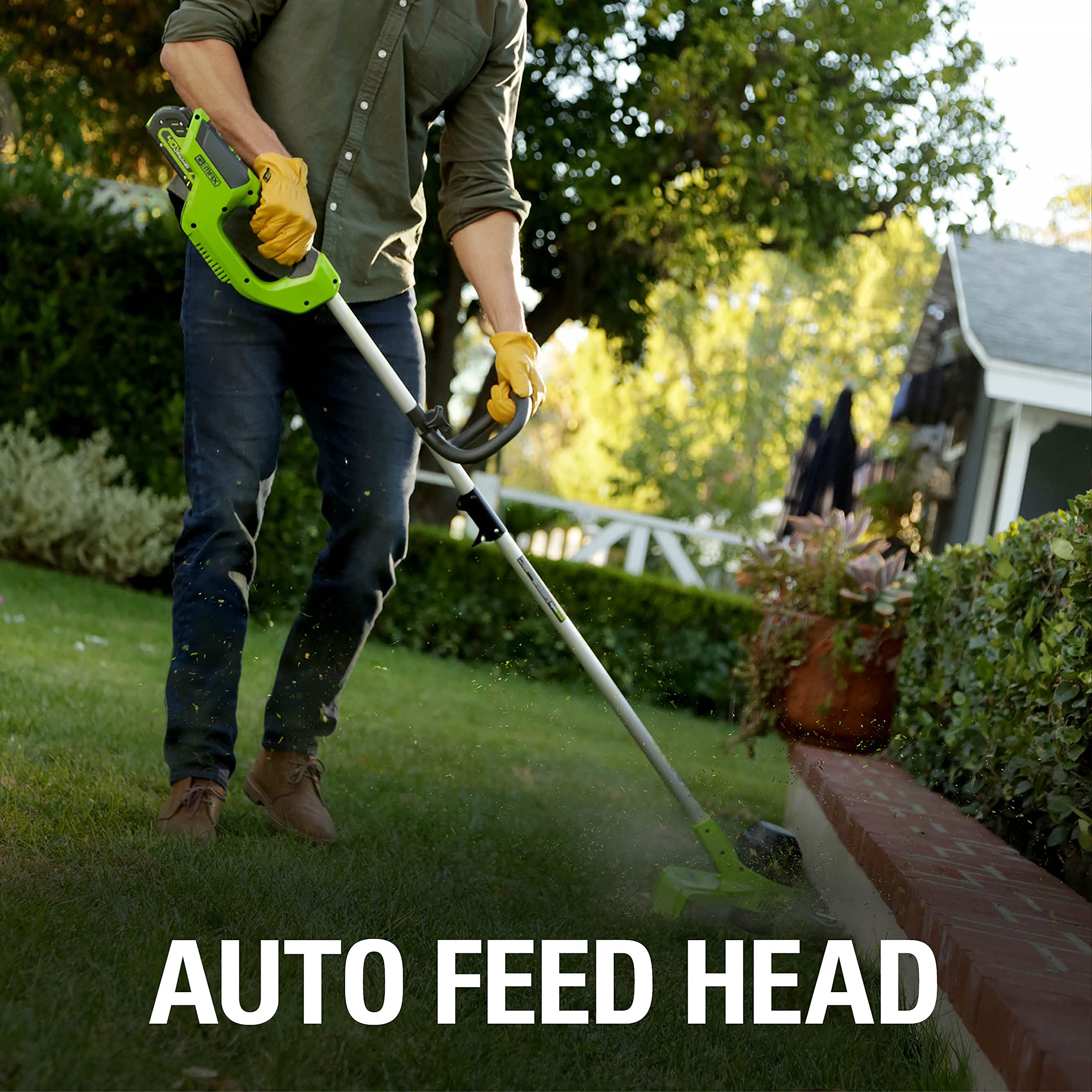 Greenworks BST4000 compatibility note with 40V batteries and no included charger.