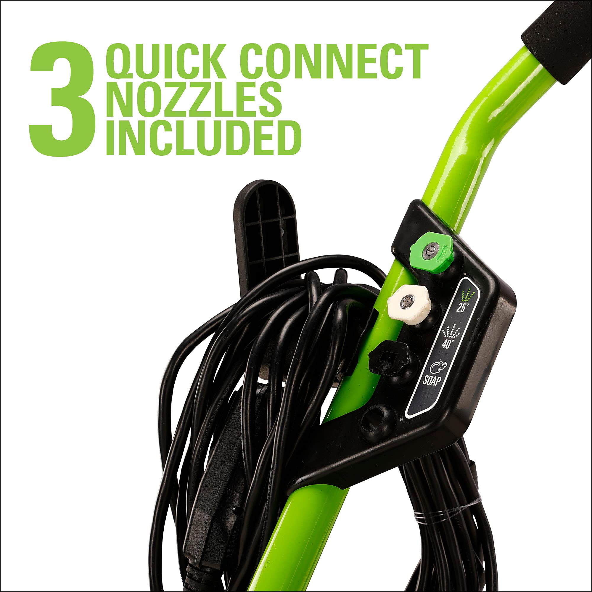 Greenworks car cleaning with steady spray for automotive care.