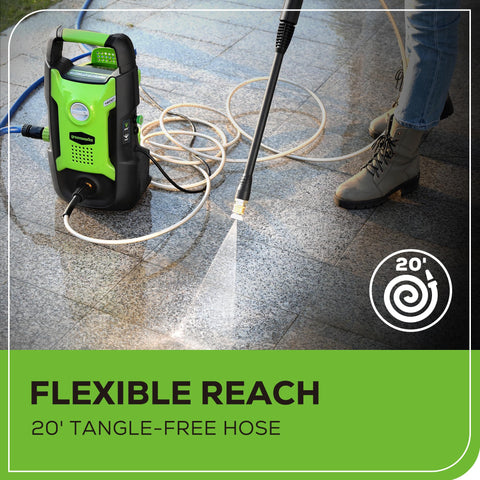 Greenworks GFCI plug ensuring safe use near water