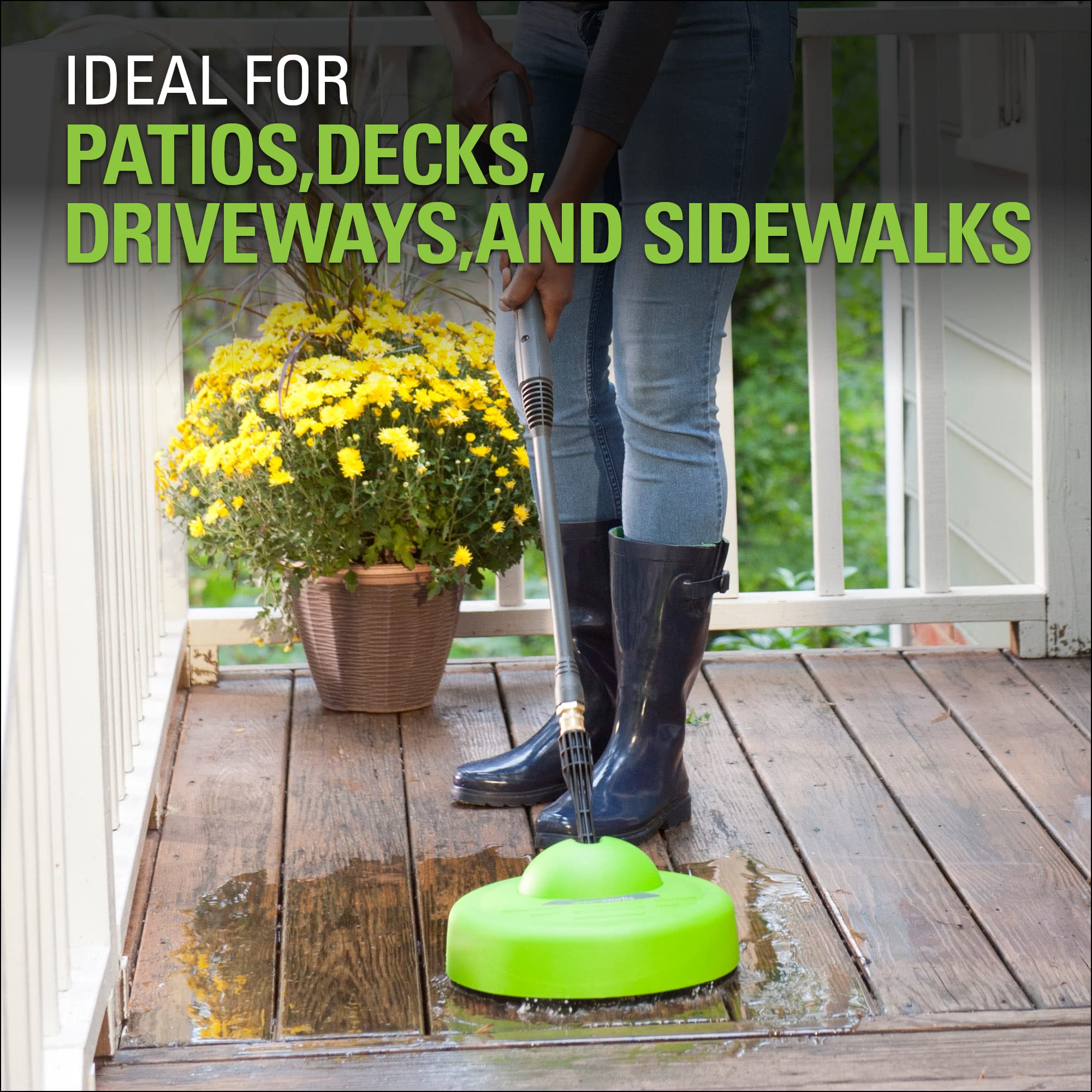 GreenWorks compact surface cleaner attachment; ideal for tight spaces