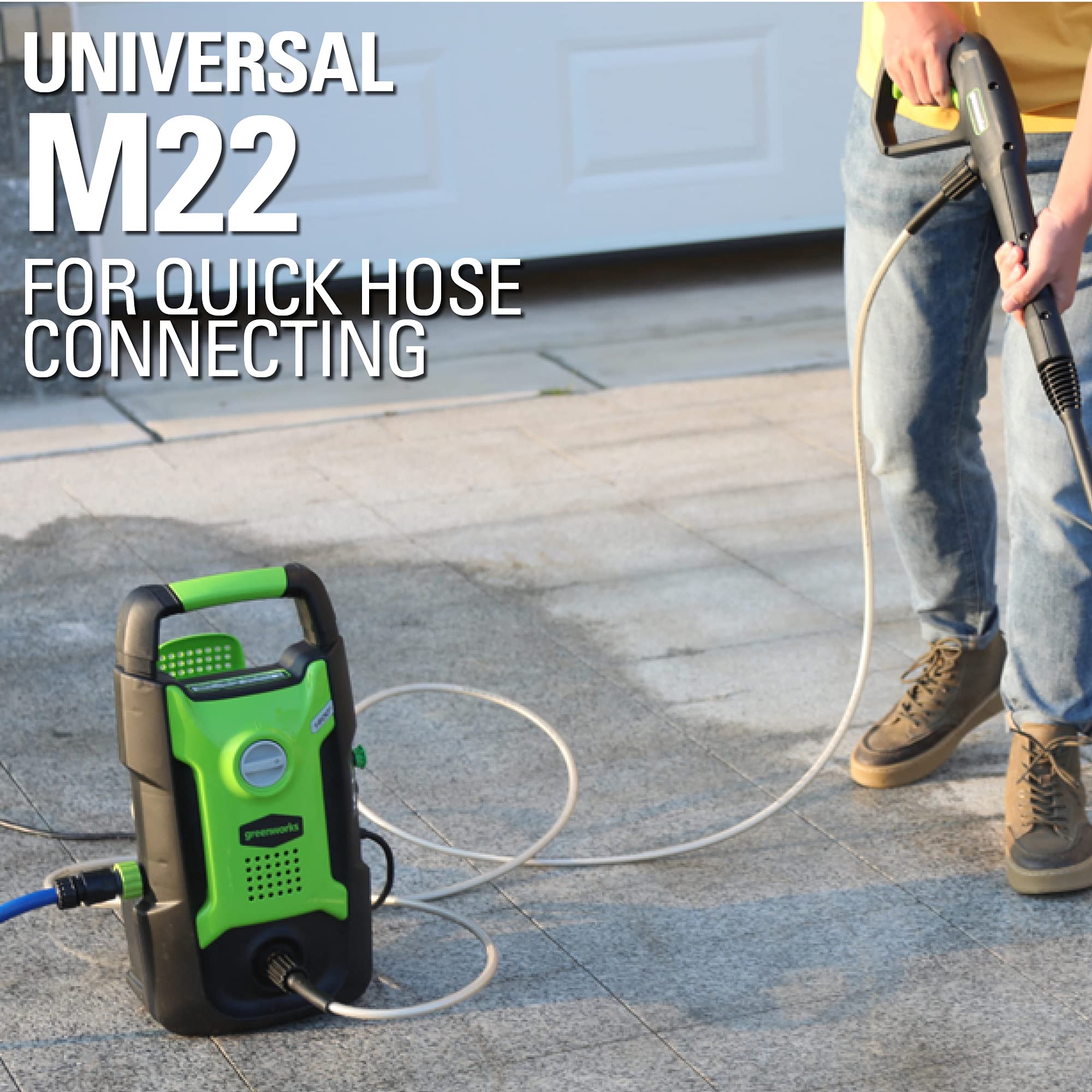 Compatible with pressure washers under 2000 PSI for versatile cleaning jobs.