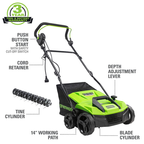 Greenworks DT13B00 14 inch working path for efficient coverage