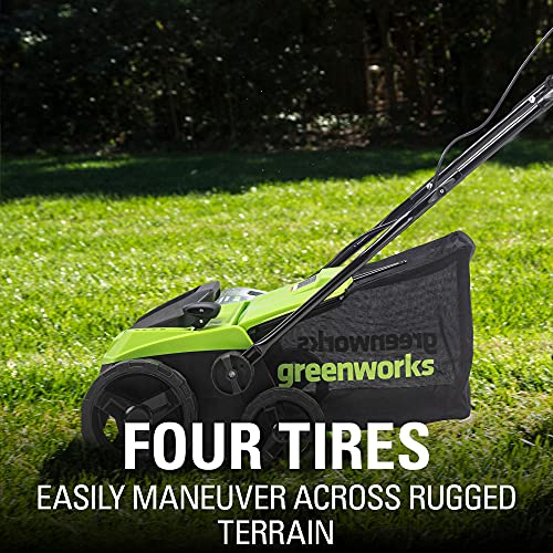 Greenworks DT13B00 helps remove moss and thatch for healthier lawns