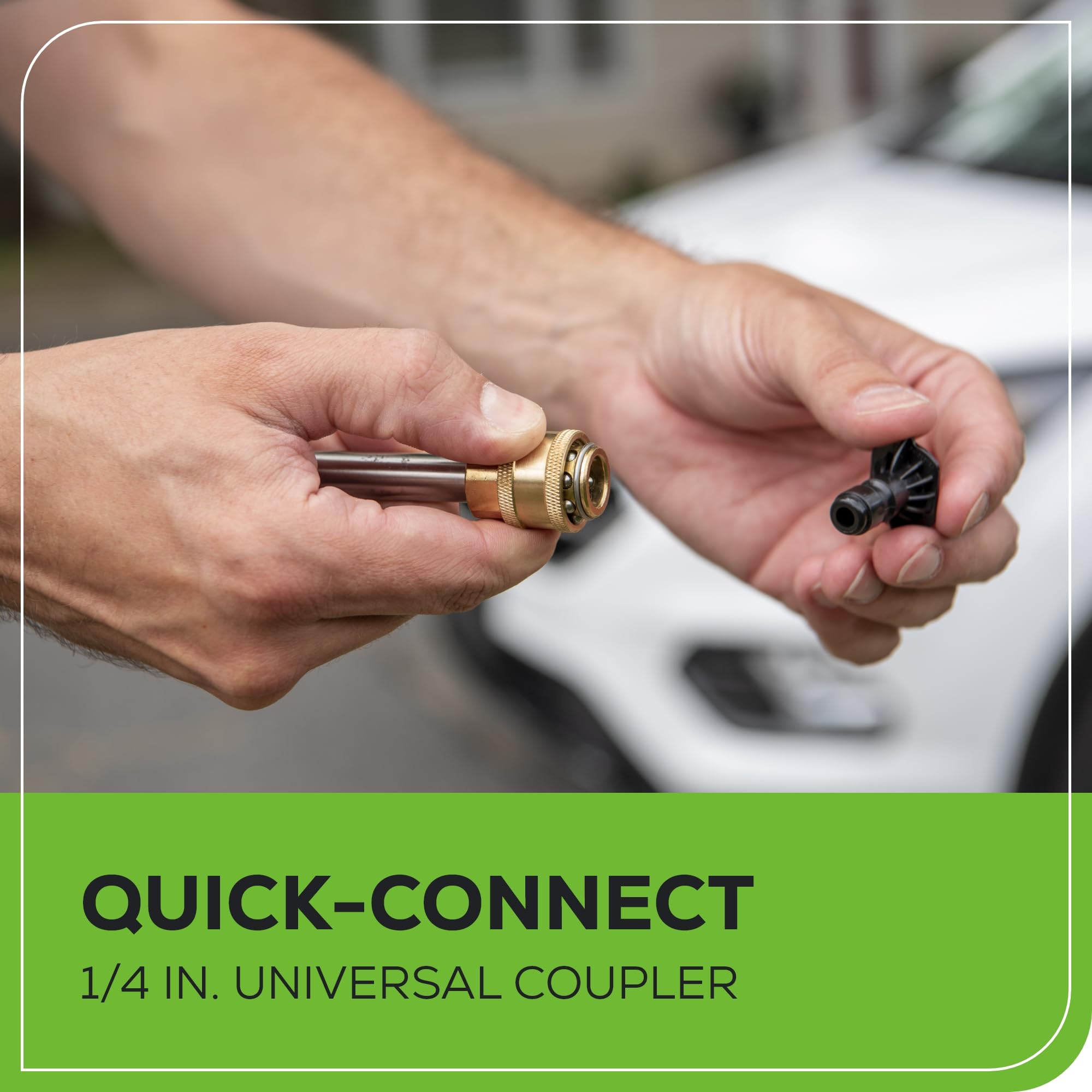 Greenworks ergonomic handle reduces fatigue during long cleaning sessions