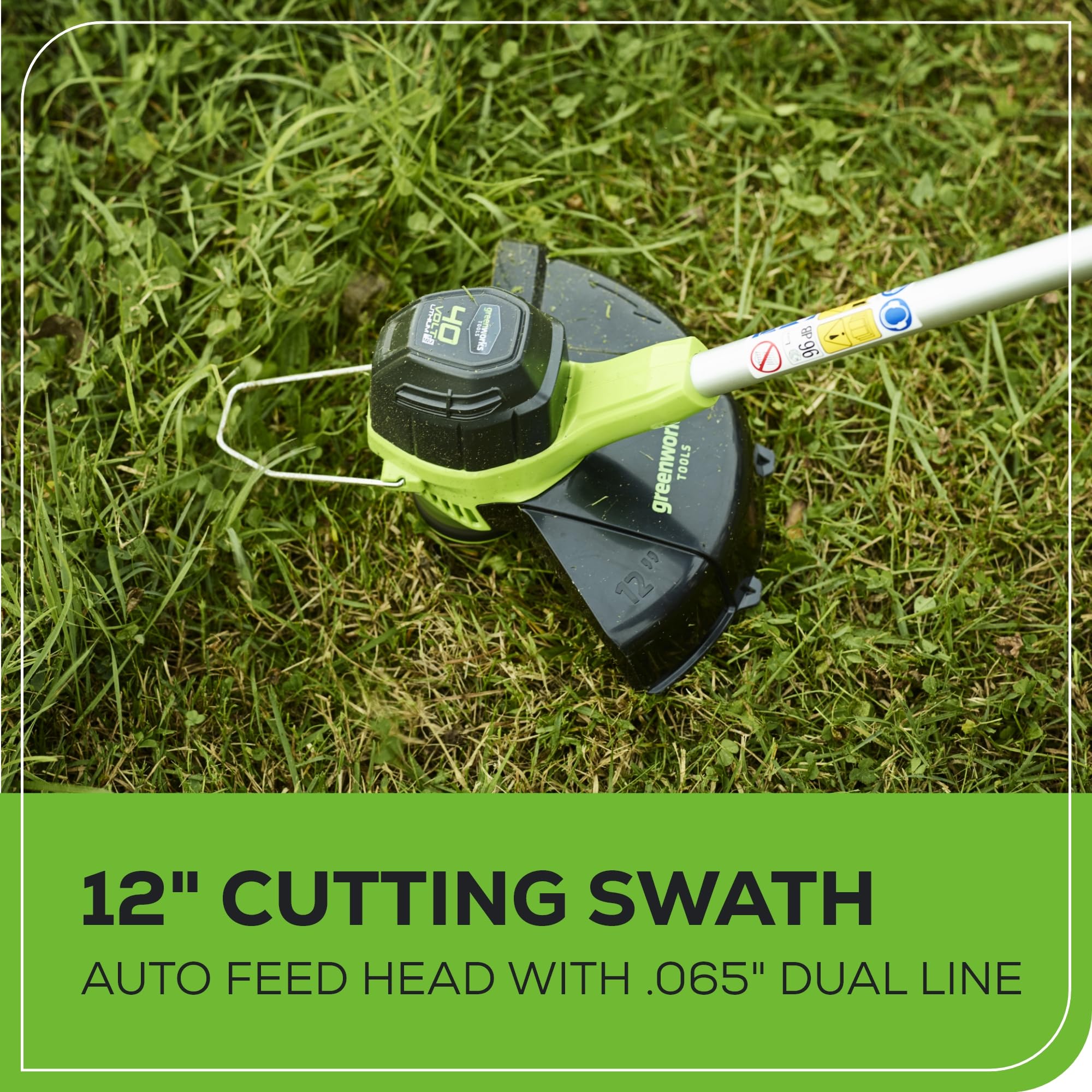 Greenworks 60-minute fast charger recharges for uninterrupted yard work