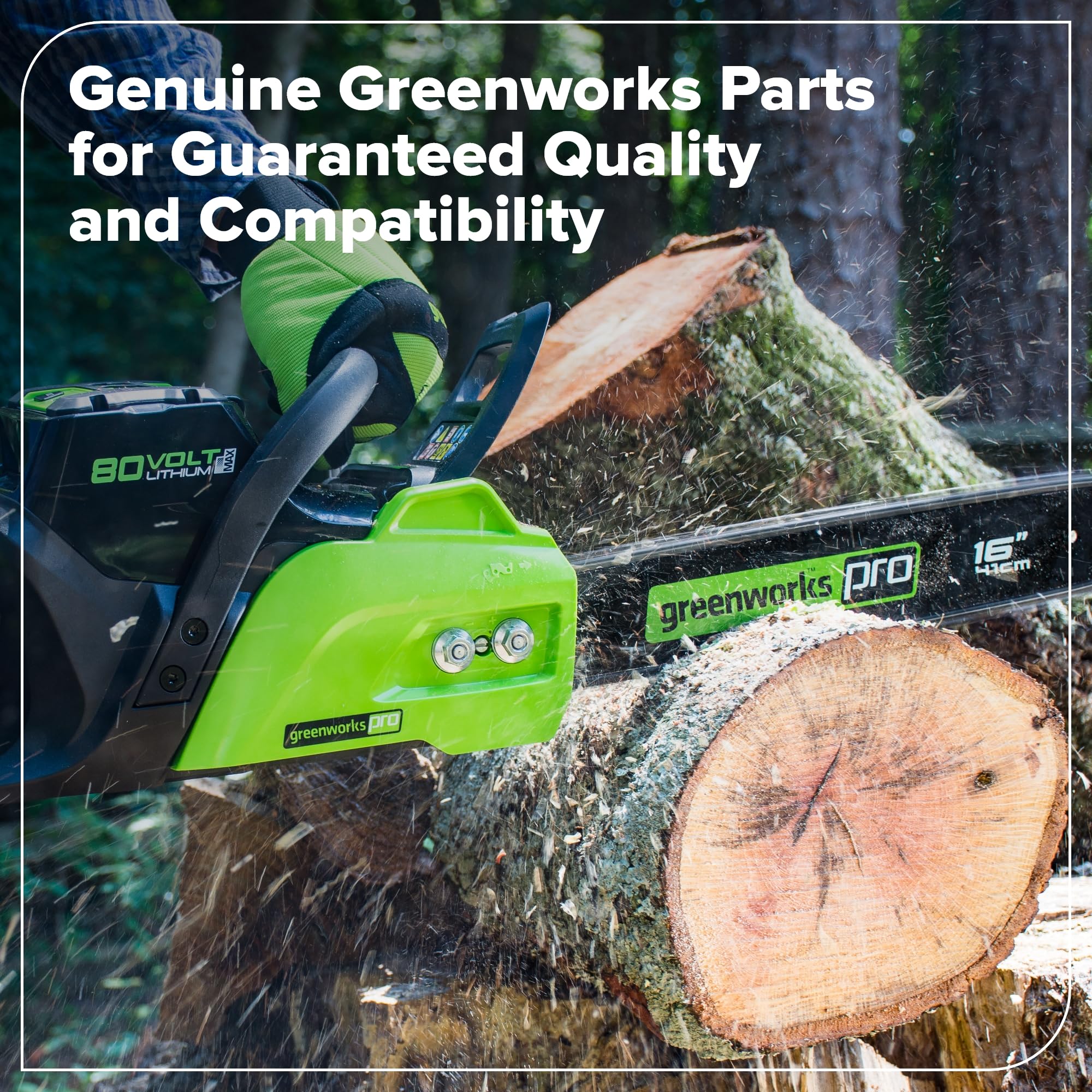 Greenworks low-kickback design reduces tool vibration during use.