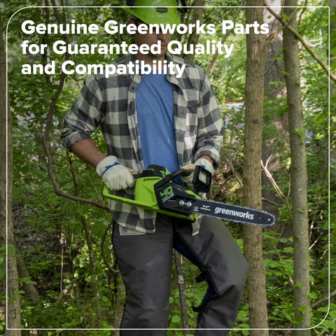 Low-vibration design helps smoother operation with Greenworks chain.