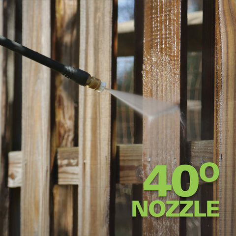 Greenworks 20 ft pressure hose extends reach while maintaining pressure