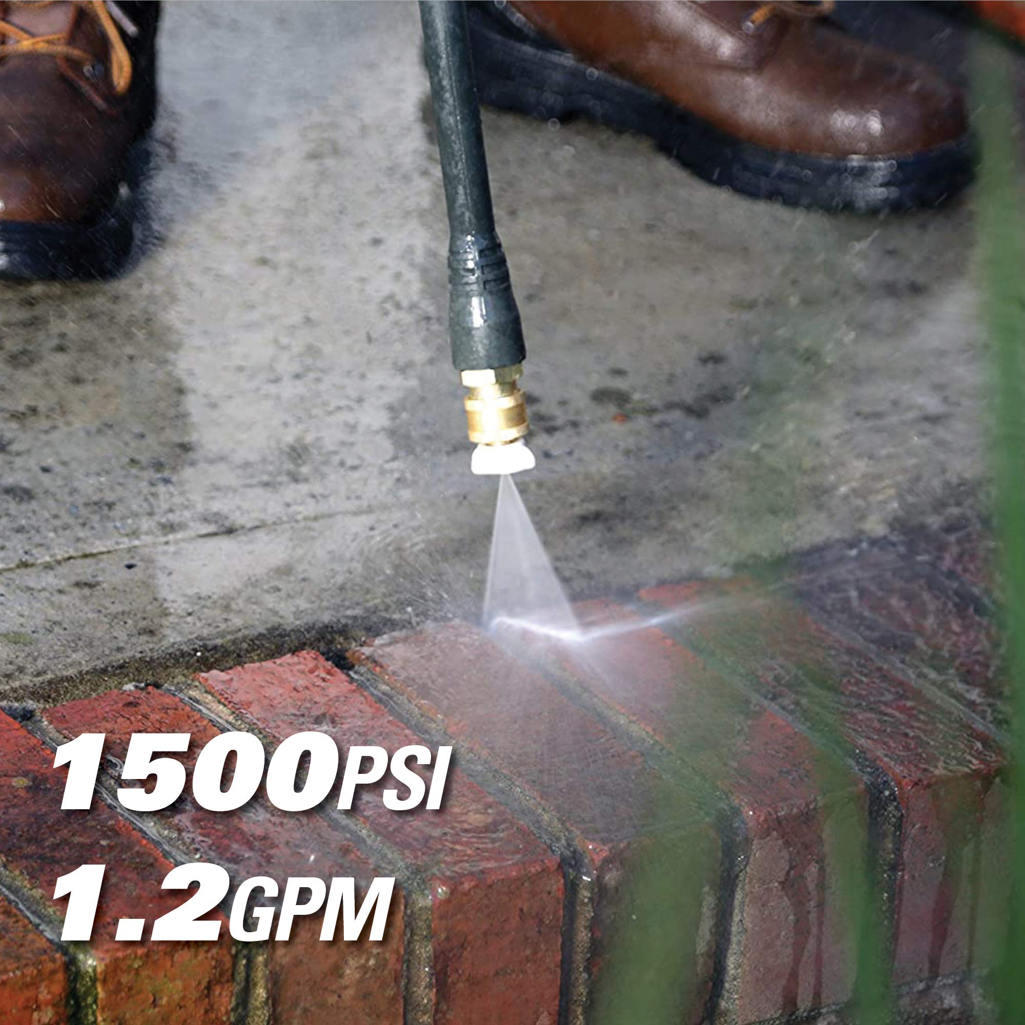 Greenworks PWMA certified badge on the pressure washer