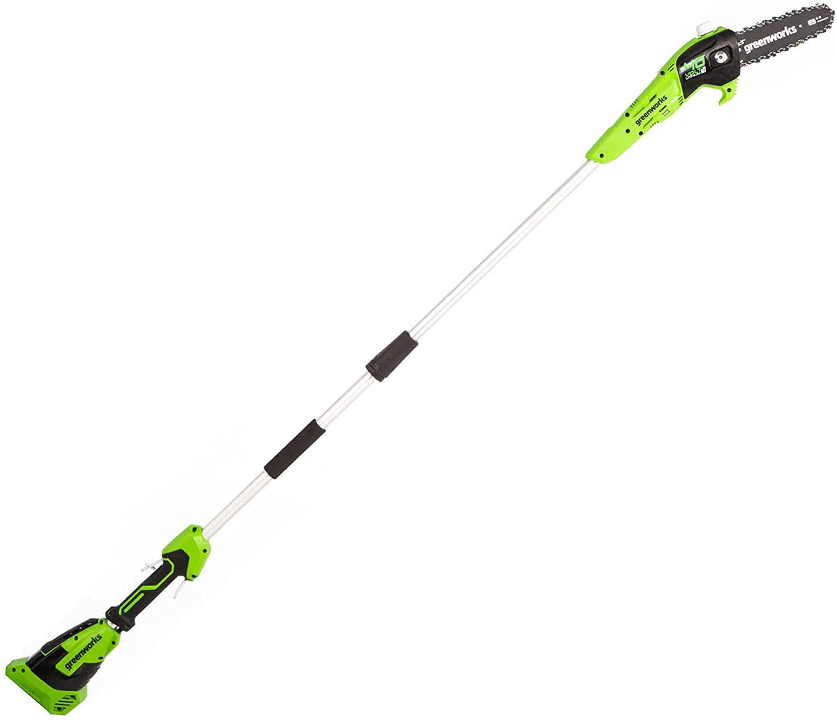 Greenworks PS40B00 with 8-inch bar for precise pruning.