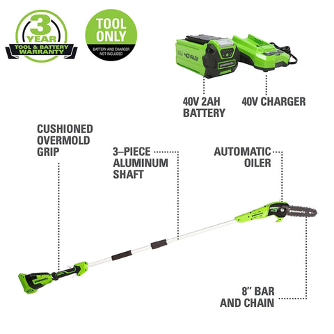 Easy tensioning feature on Greenworks PS40B00 speeds setup.