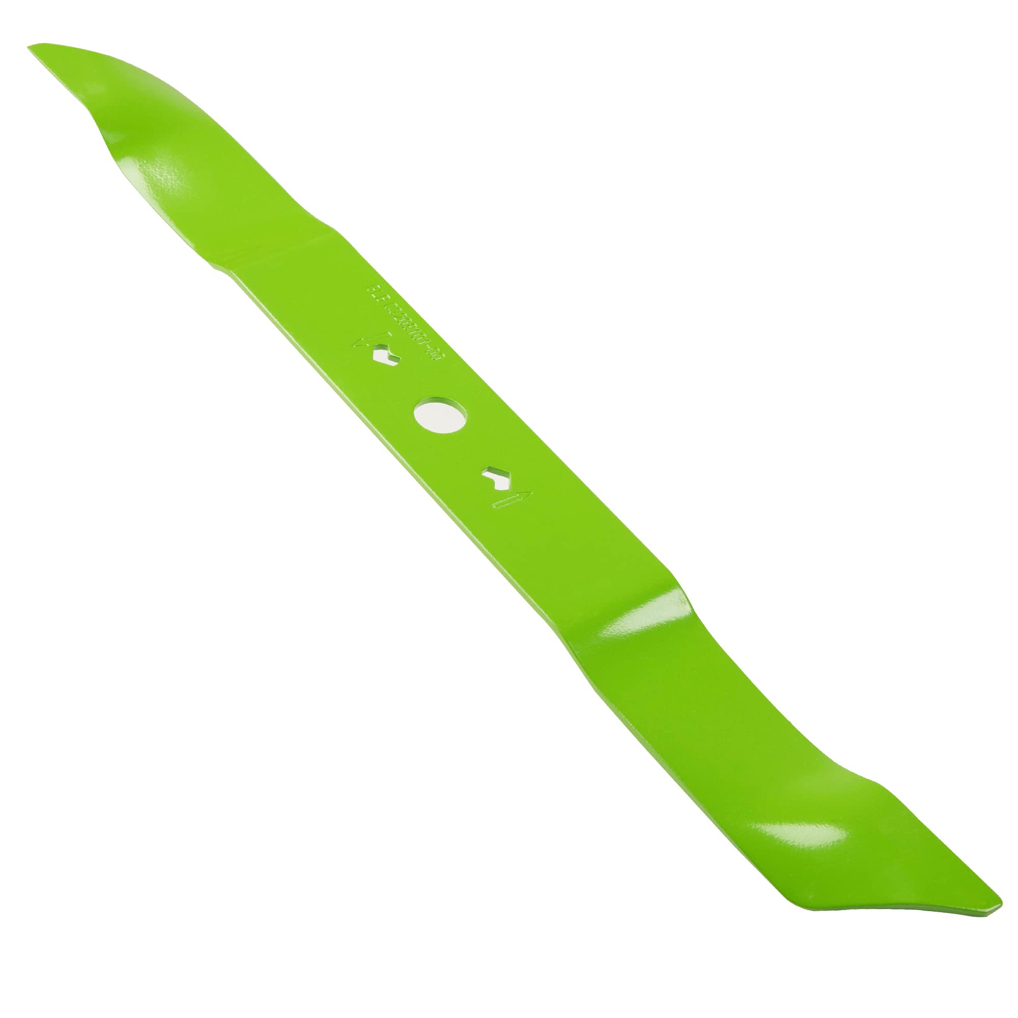 GreenWorks replacement blade for 21-inch mowers with a sharp, clean-cut edge.