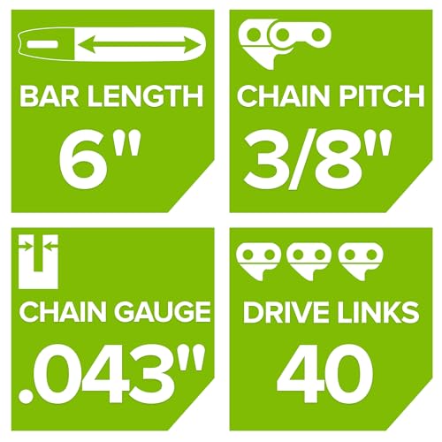 Greenworks replacement chain packaging highlights compatibility with 24V systems.