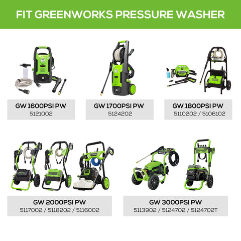 Greenworks soap applicator in use delivering foamy soap for efficient pre-wetting