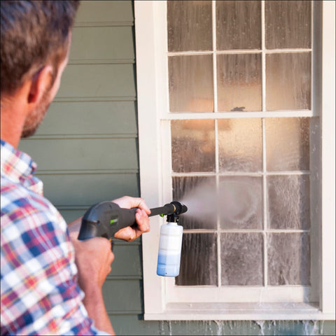 Greenworks product testing notes may show water residue without impacting performance
