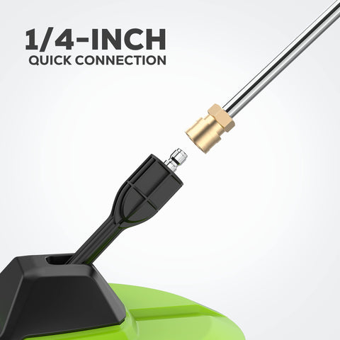 Greenworks surface cleaner in deck cleaning scenario with neat lines