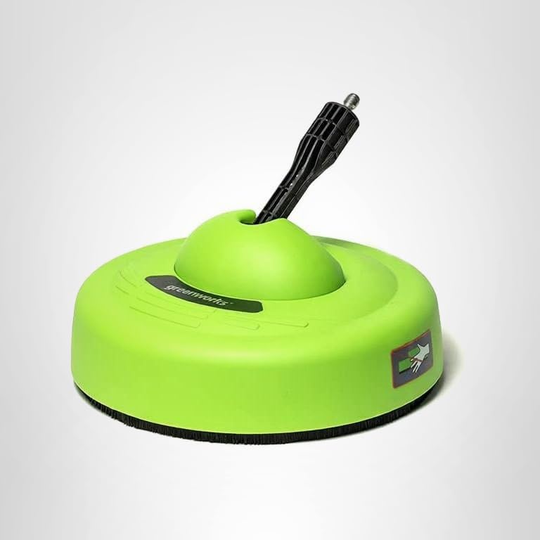 GreenWorks surface-cleaner kit for pressure washers; organized tools and consistency