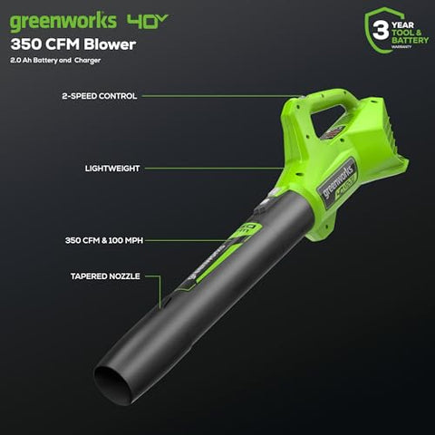 Greenworks 0.065-inch auto feed trimmer line shown for smooth trimming.