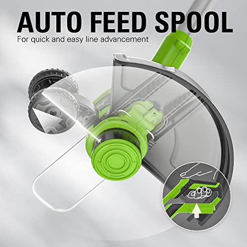 Greenworks trimmer spool installation demonstrated for easy loading.