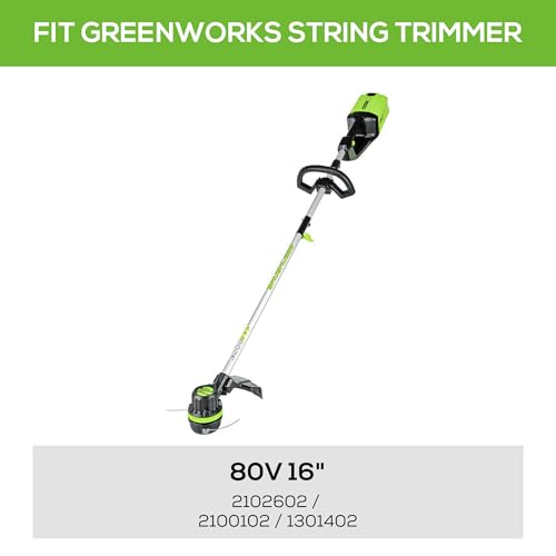 Greenworks twist-design spool reduces drag, noise, and vibration during trimming.