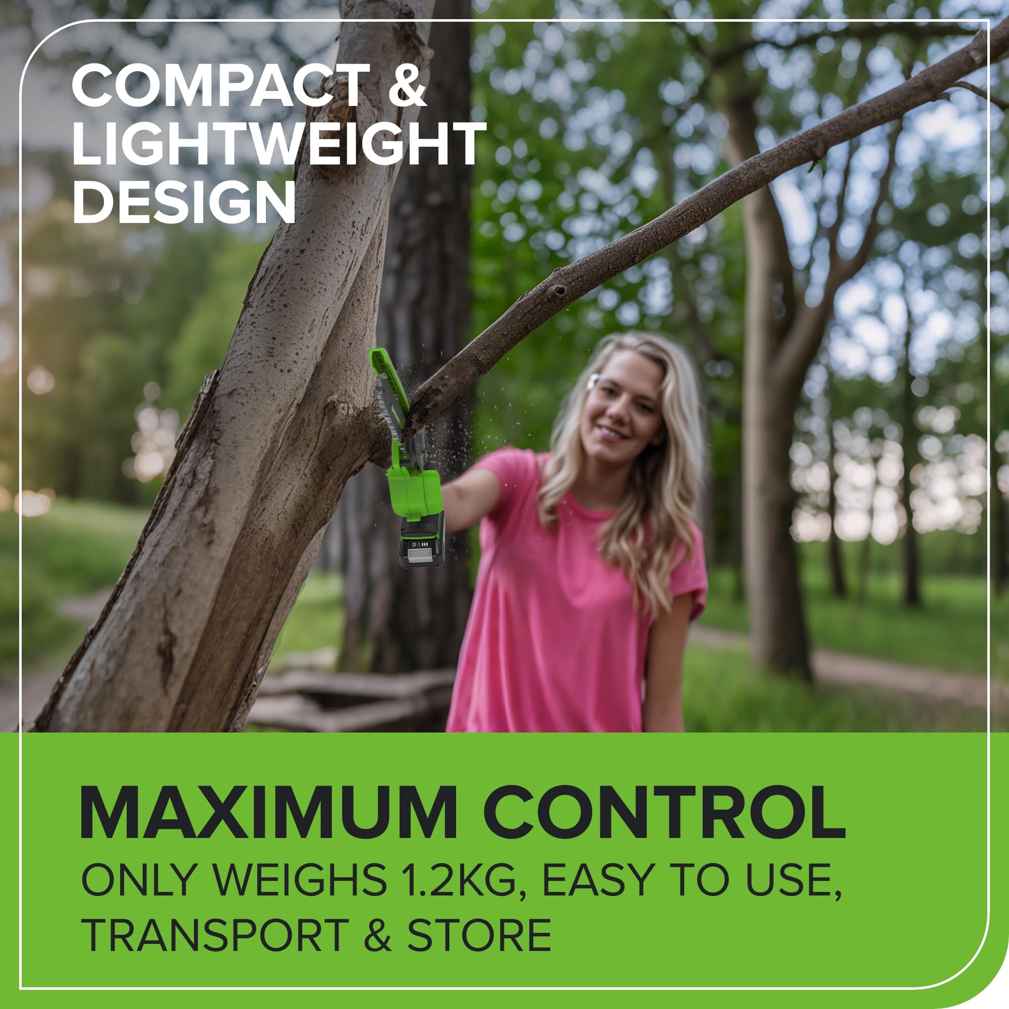 Ultra-lightweight 3.4 lb design reduces user fatigue.
